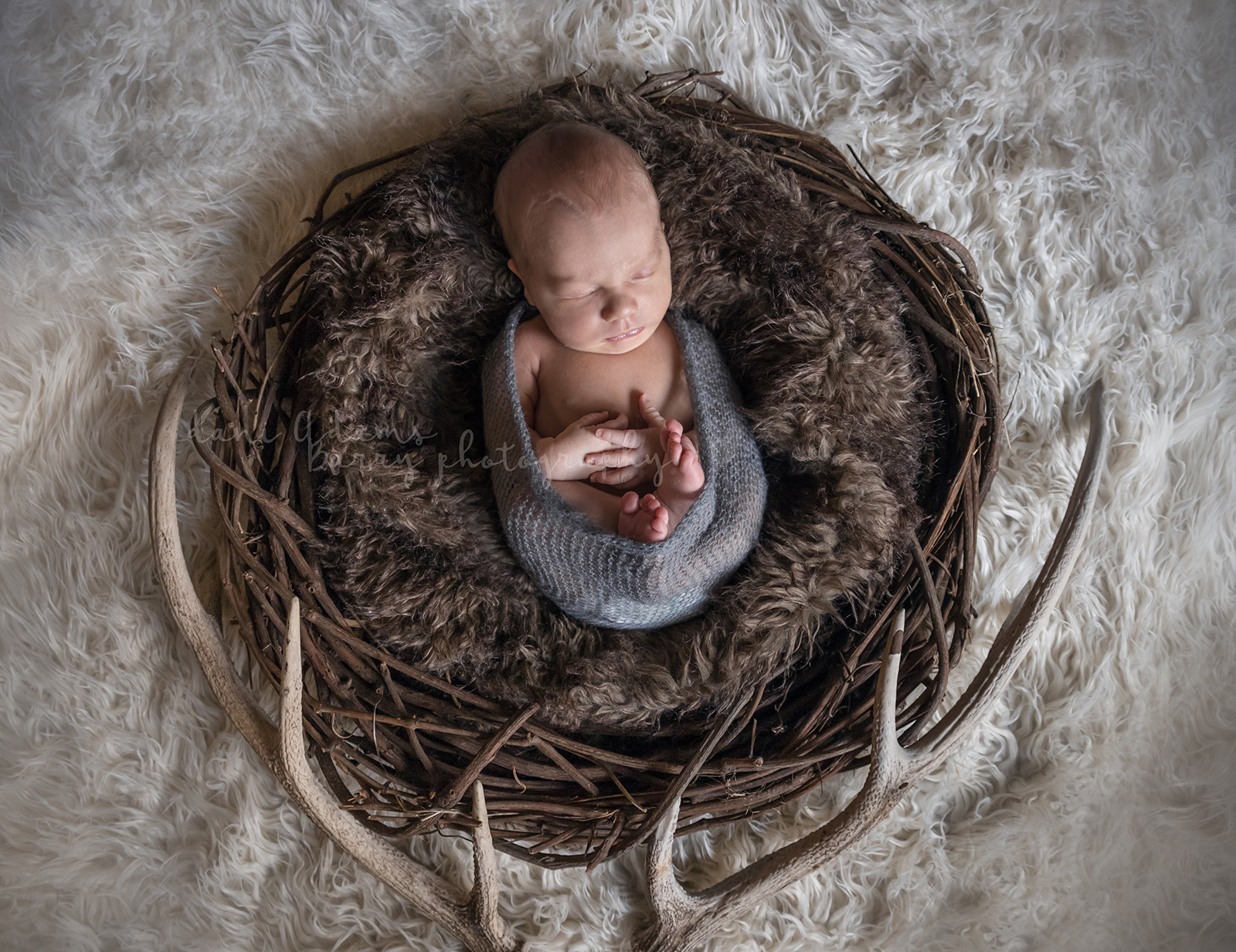 Newborn Boy Photography Ideas Woodland Earth Tones Dallas TX