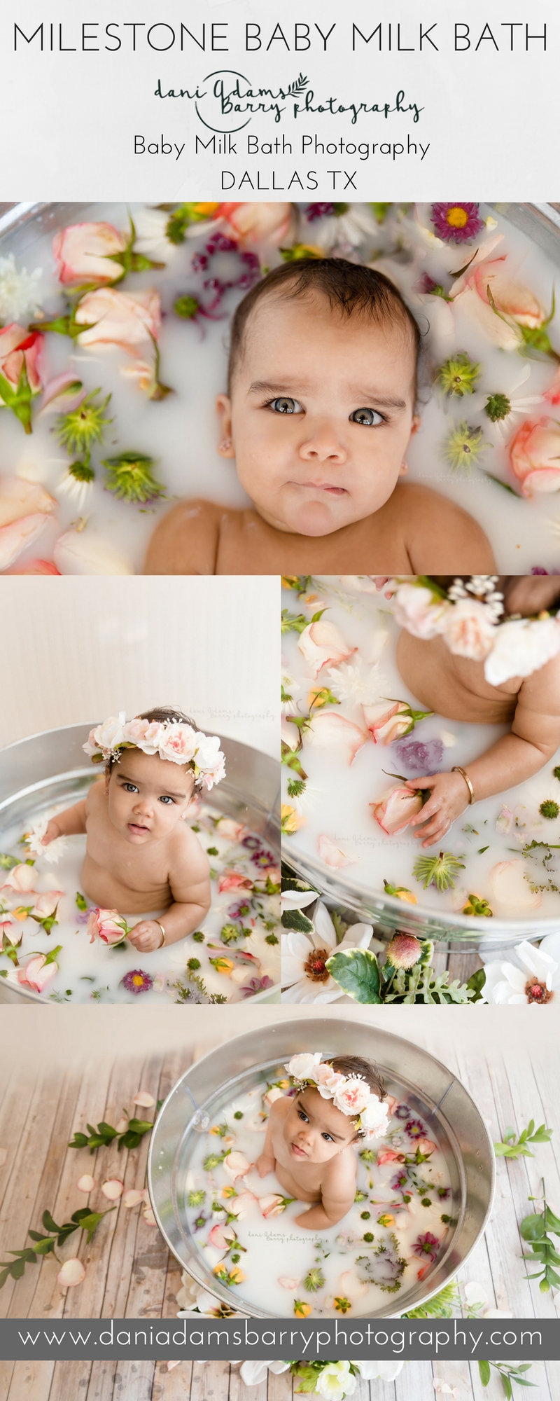 Unique Milestone Baby Milk Bath Photography- Milk Bath Photography Baby picture- Dallas TX- Dani Adams Barry Photography