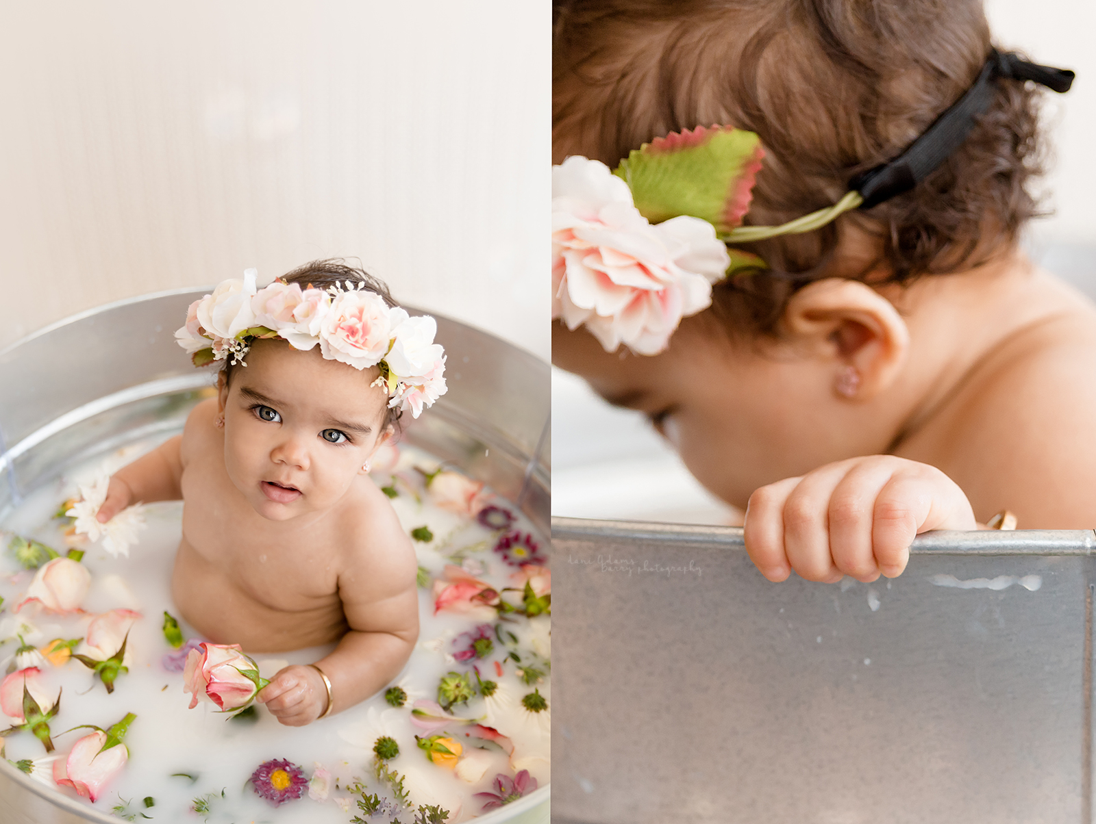 milk bath photography baby milestone session dallas tx