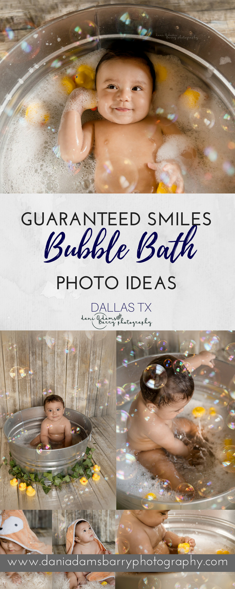 Best Baby Milestone Photography Dallas TX - Unique Bubble Bath Baby Milestone Pictures - Dani Adams Barry Photography - Baby Milestone Ideas - BOOK TODAY!