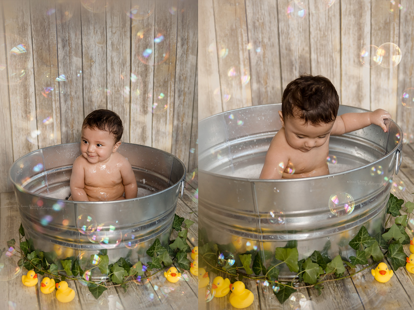 dani adams barry photography bubble bath milestone session