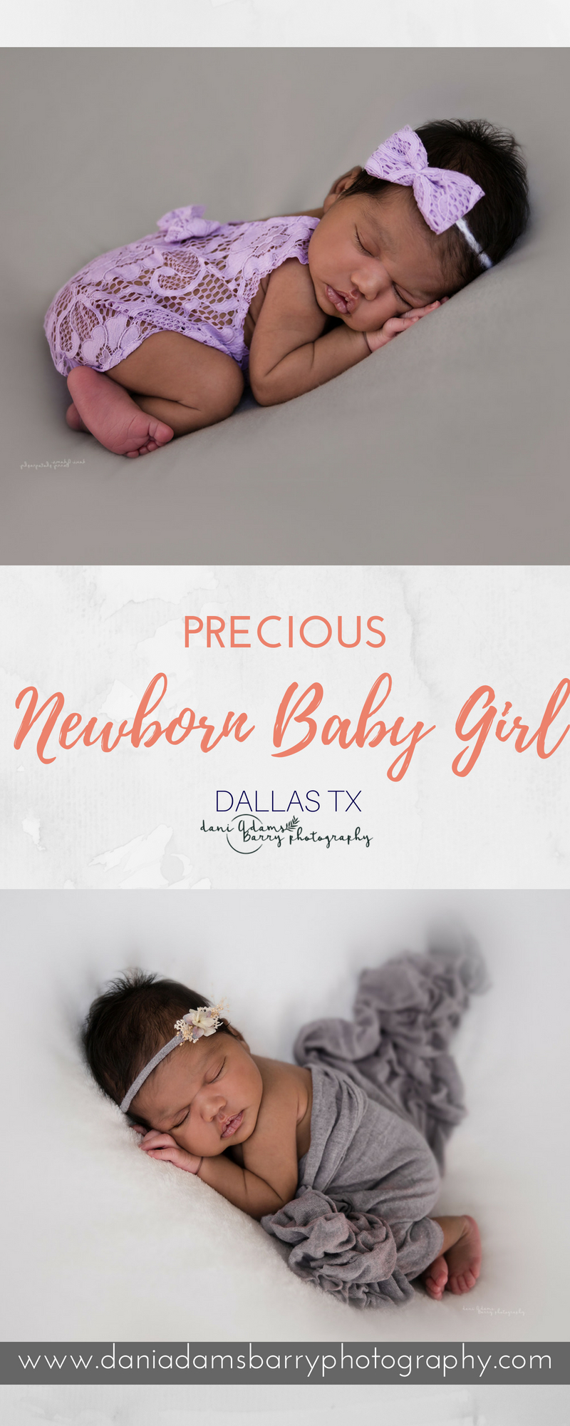Newborn Baby Girl Photography Dallas TX- Precious in Purple Baby Girl Photos- Dani Adams Barry Photography