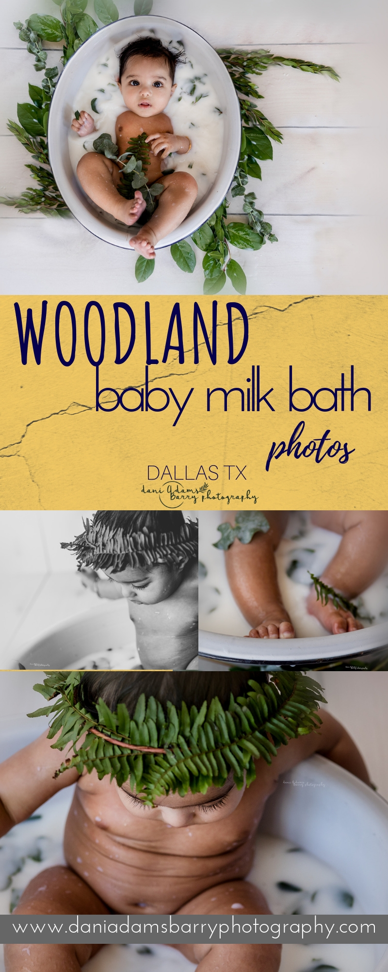Woodland Baby Milk Bath Photography - Milk Bath Photos and Nature - Boy Milk Bath Photos - Dallas TX Dani Adams Barry Photography
