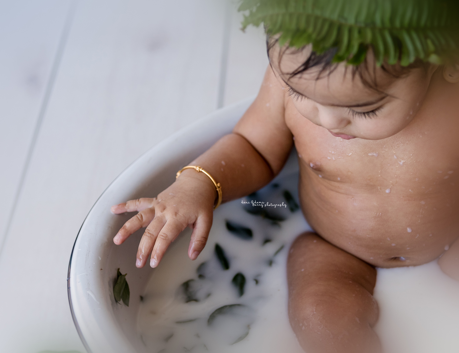 boy baby milk bath photography nature ferns dallas tx