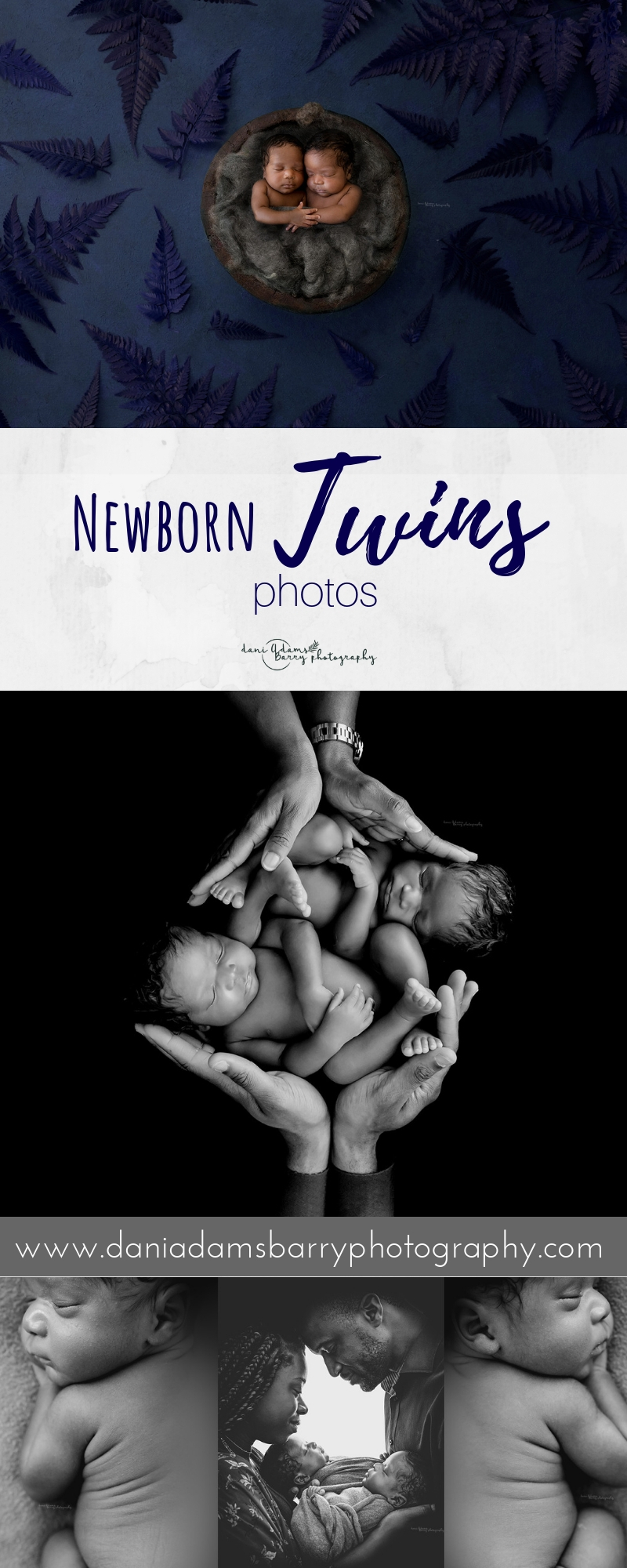 Newborn Twins Photography - Nature Inspired Woodland Newborn Photos Dallas TX