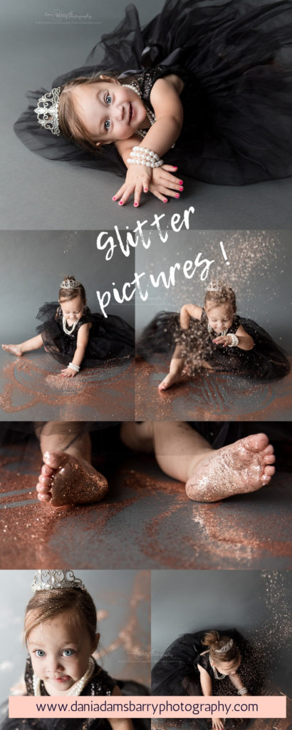Baby Girl Milestone Glitter Pictures - 2yr old Glitter Photography - Dalla TX