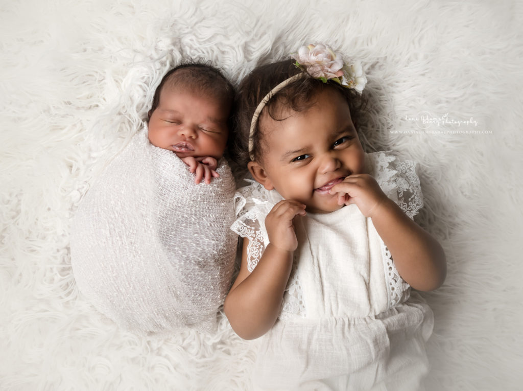 in home newborn sibling sisters