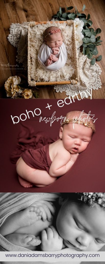Dallas Texas Newborn Photographer - Boho Newborn photos - Earthy woodland newborn photography