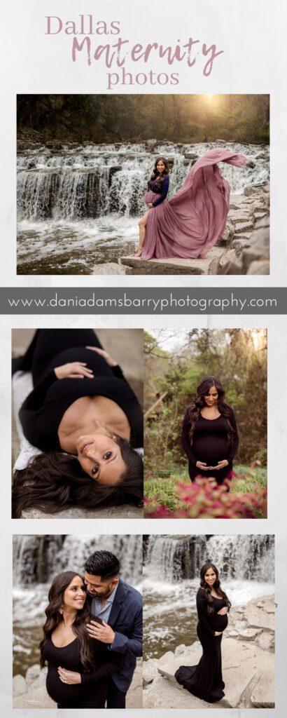 Waterfall Maternity Photos , Dallas Maternity Photography, Prairie Creek Park Photos