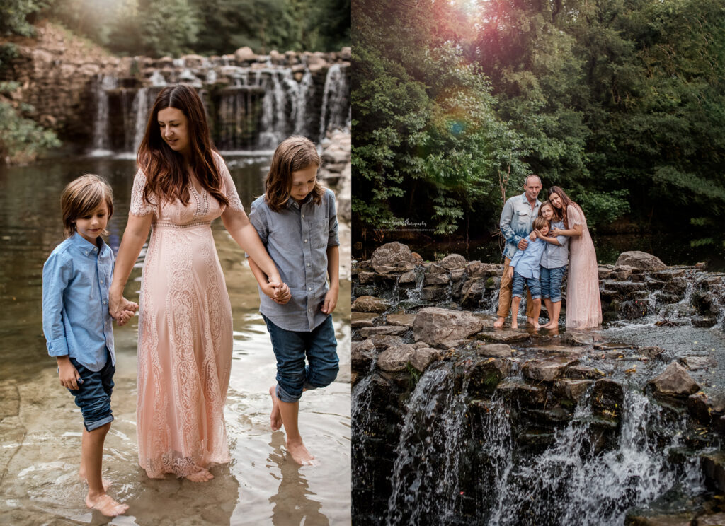 family photos waterfall dallas