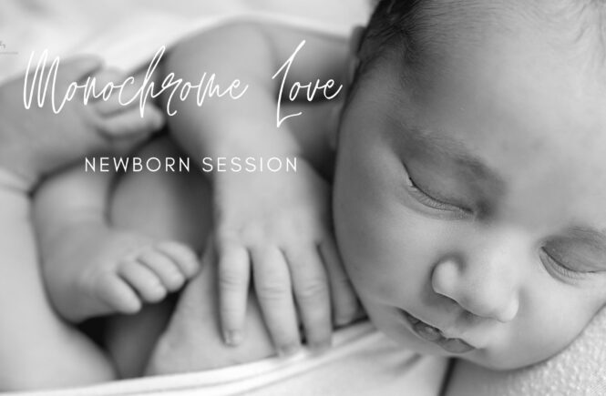 Black and White theme newborn photography dallas