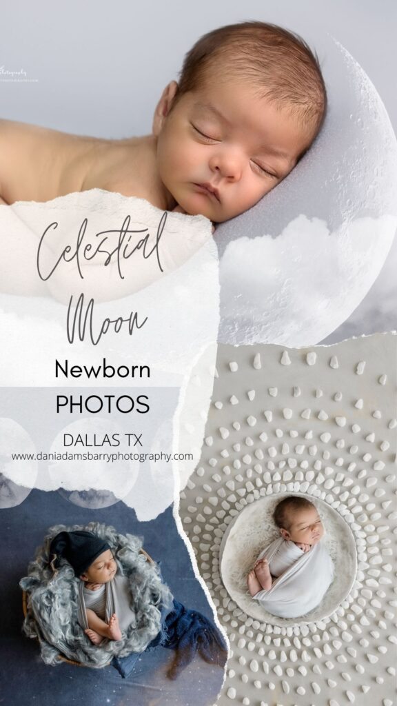 Celestial Newborn Photography - Dallas TX - Moon Newborn Photos