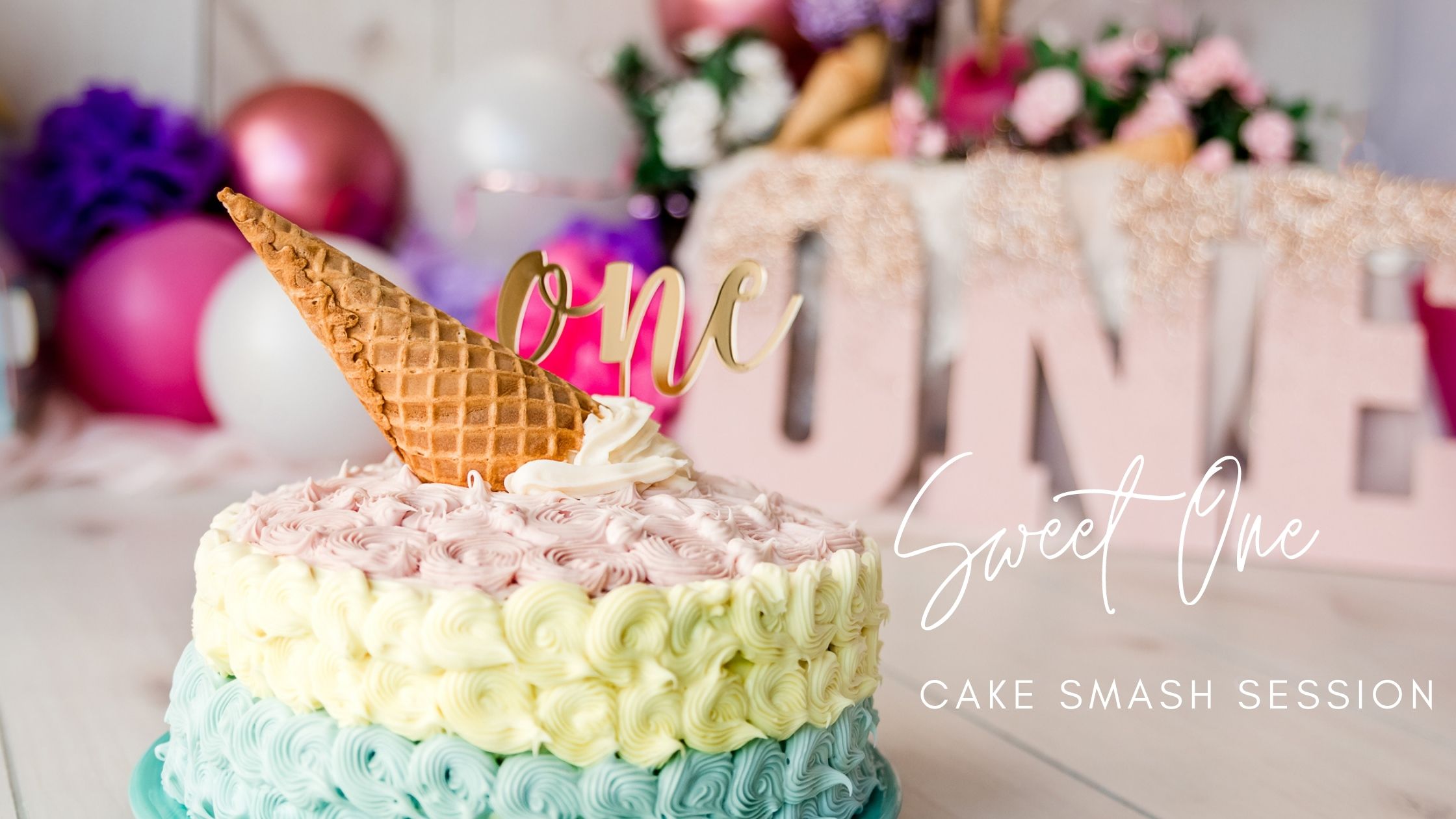 Sweet One Ice Cream One Year Cake Smash Photography