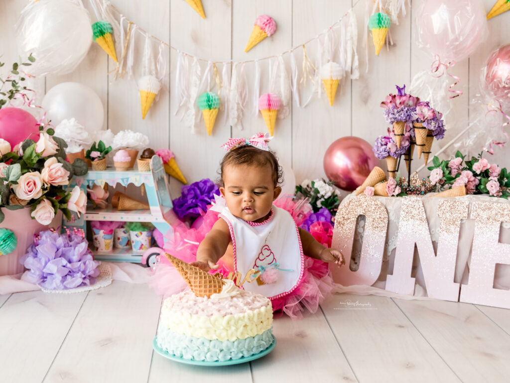 ice cream one year cake smash