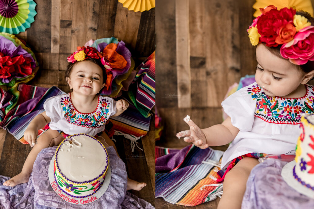 fiesta theme cake smash baby photos