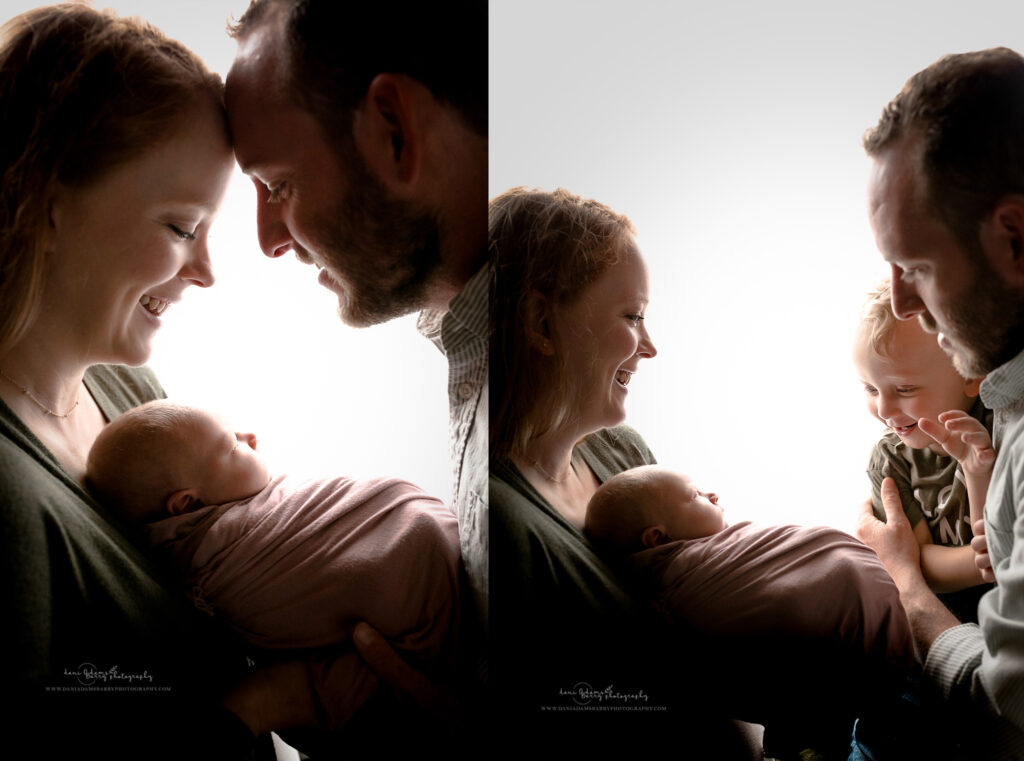 newborn backlight family photo