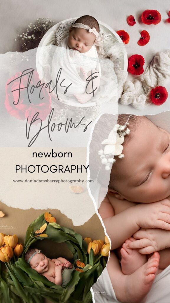 Boho Flower newborn photography - Floral Newborn Photos - Dallas Texas