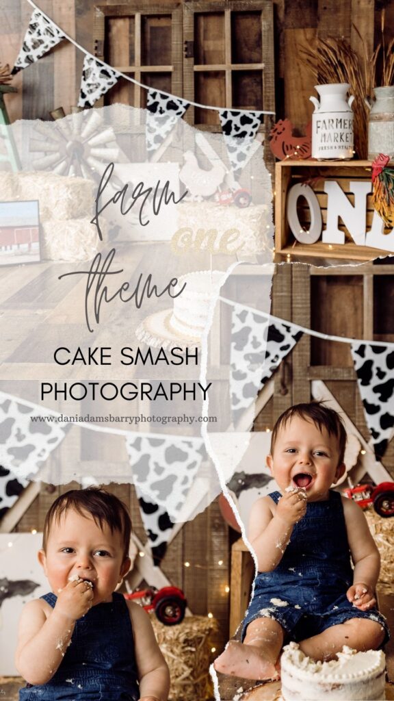 Farm-Cake-Smash-Milestone-Photos-One-Year-Milestone-Farm-Theme-cake-smash