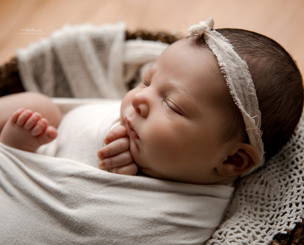 floral cream newborn photos