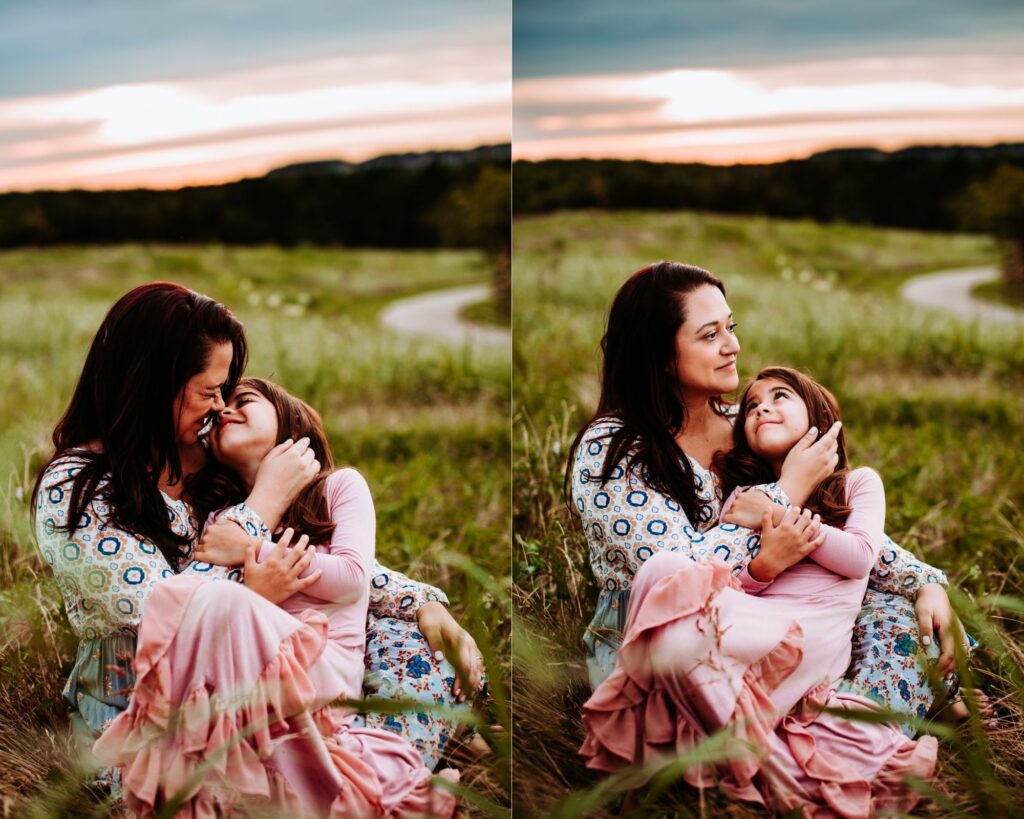 sunset mommy and me photography dallas texas