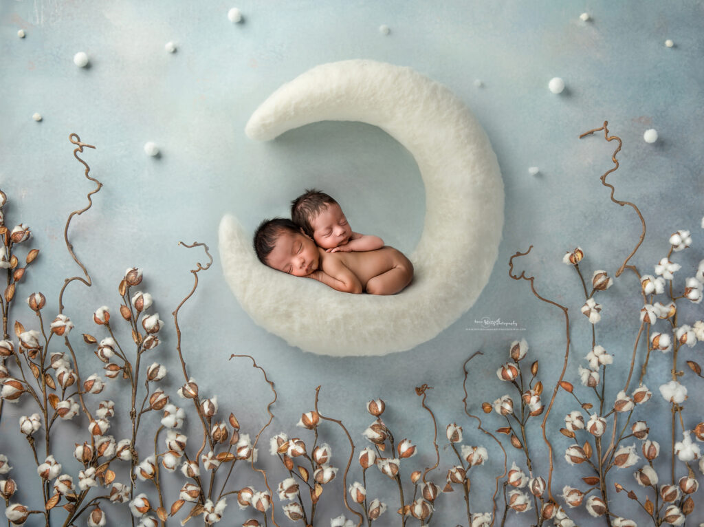 newborn twins baby pictures moon photography