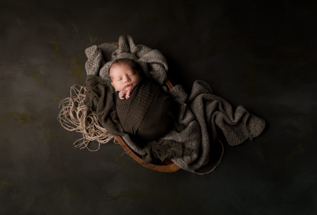 moody fall newborn photo