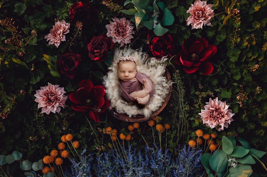 earthy floral newborn photography1
